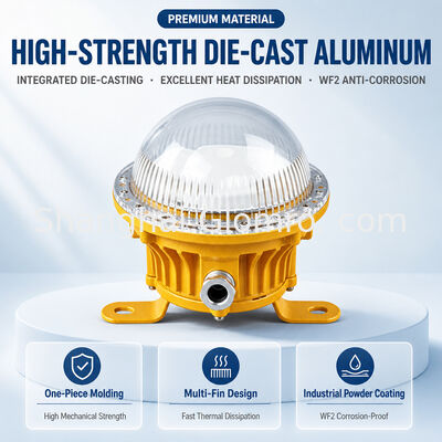 GLOMRO Heavy Duty Explosion Proof LED Area Light 30W SMD 3000Lm AC85V-265V for Petrochemical Plants