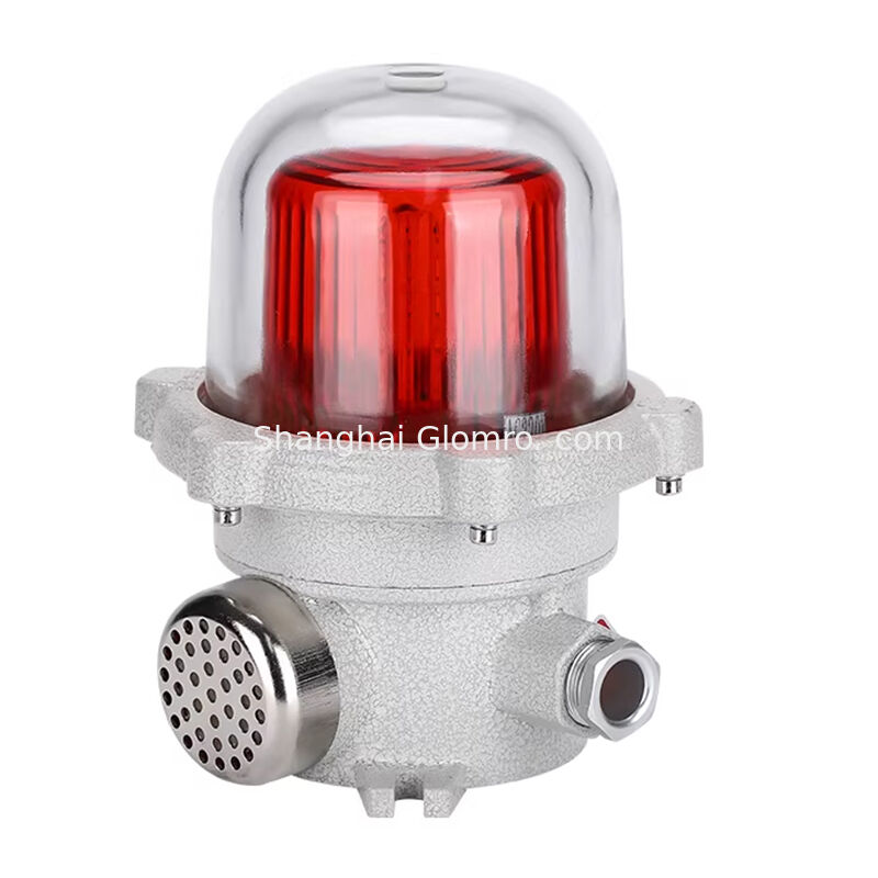 120db Visual Audible Alarm Siren / Explosion-Proof Light & Sound Alarm with Cover IP66 Explosion Proof LED Strobe Warning Lights Aluminum Alloy